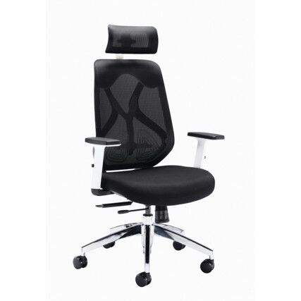 MALDINI HIGH BACK MESH CHAIR -WHITE/BLACK