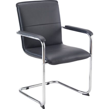 PAVIA PU VISITORS CHAIR - BLACK