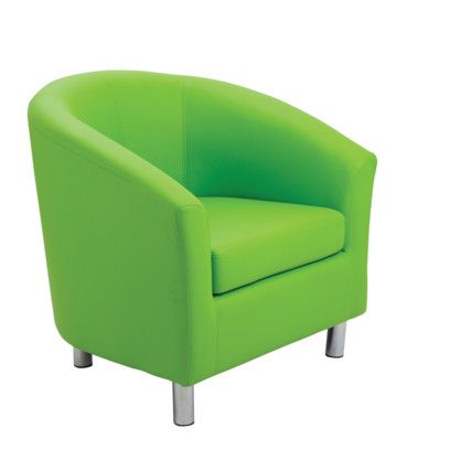 TUB ARMCHAIR WITH METAL FEET - LIME PU