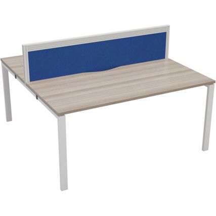 2 PERSON DOUBLE BENCH DESK 1200x780mm EACH - WHITE/GREY OAK