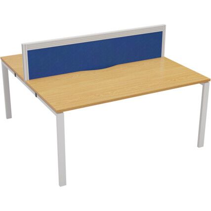 2 Person Double Bench Desk with Cable Port, White, 1200 x 800mm