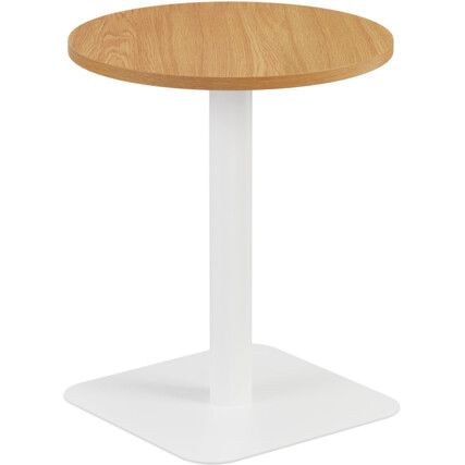 Circular Contract Table, Oak/White, 725mm High