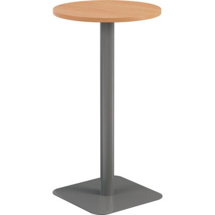 Circular Contract Table, Beech/Silver, 1105mm High