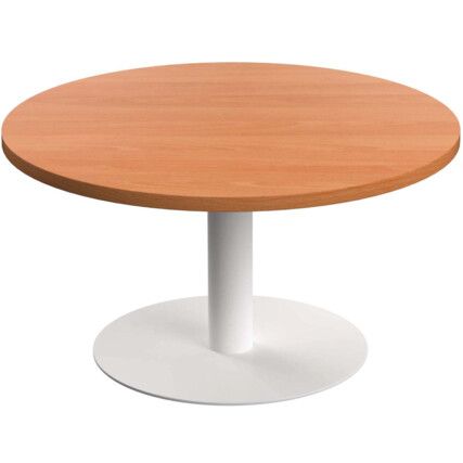 Circular Contract Table, Beech/White, 430mm High