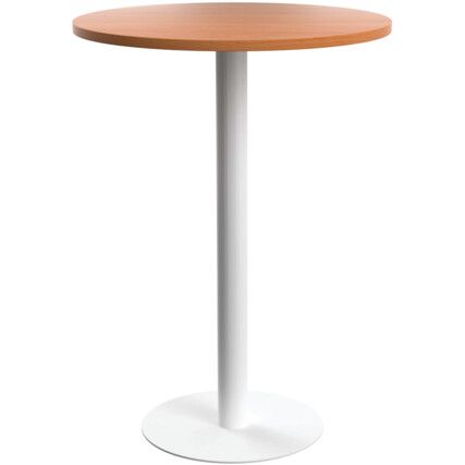 Circular Contract Table, Beech/White, 1105mm High