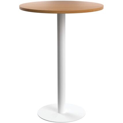 Circular Contract Table, Oak/White, 1105mm High