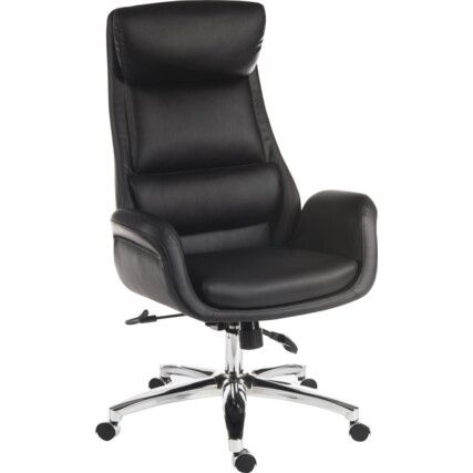 Ambassador Executive Chair Reclining Leather Look Chair Black