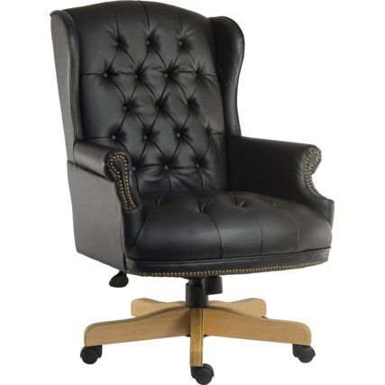 Chairman Noir Executive Chair Leather Faced Black