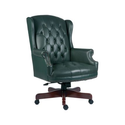 Chairman Rouge Executive Chair Leather Faced Green