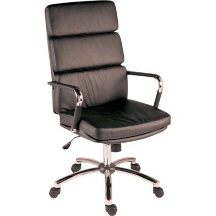 Deco Executive Faux Leather Chair Black