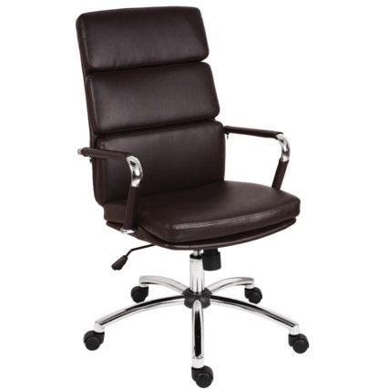 Deco Executive Faux Leather Chair Brown