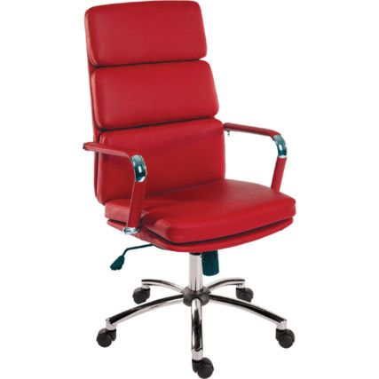 Deco Executive Faux Leather Chair Red