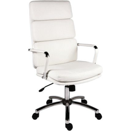 Deco Executive Faux Leather Chair White