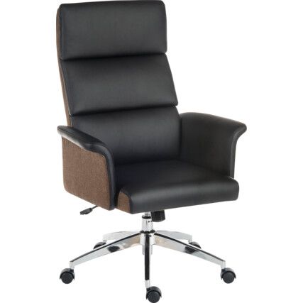 Elegance Executive High Backed Leather Look Chair Black