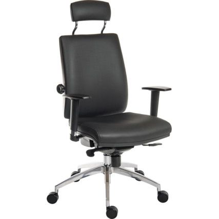 Ergo Plus Operator Leather Look Chair Black