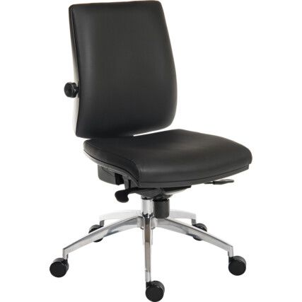 Ergo Plus Operator Chair With Headrest Leather Look Black