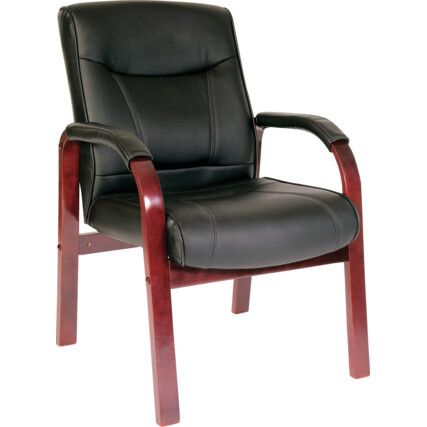 Kingston Visitors Chair Leather Faced Mahogany/Black