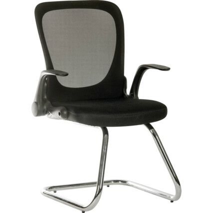 FLIP MESH VISITOR CHAIR (FLIP UP ARMS) BLACK