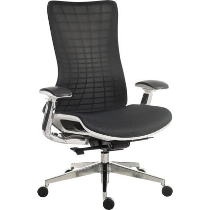 QUANTUM LUXURY MESH EXECUTIVE CHAIR WHITE FRAME GRAPHITE