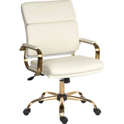 VINTAGE LEATHER LOOK EXECUTIVE CHAIR WHITE