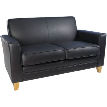 NEWPORT LEATHER FACED RECEPTION SOFA BLACK