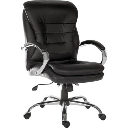 GOLIATH LIGHT LEATHER FACED EXECUTIVE CHAIR BLACK