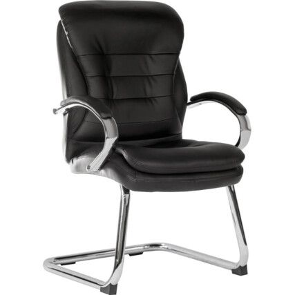 GOLIATH LIGHT LEATHER FACED VISITORS CHAIR BLACK