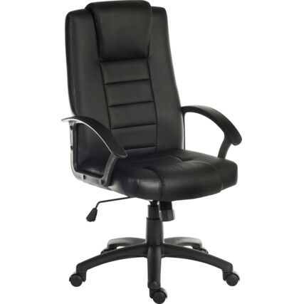 LEADER LEATHER FACED EXECUTIVE ARMCHAIR BLACK