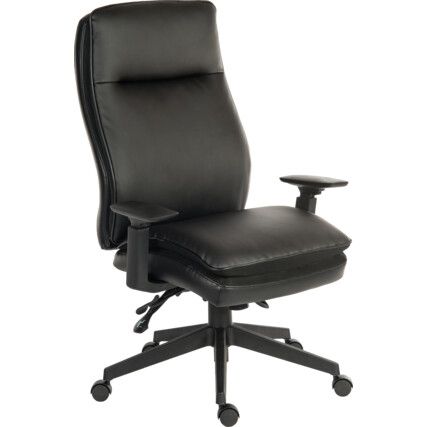 PLUSH ERGO LEATHER FACED EXECUTIVE CHAIR BLACK