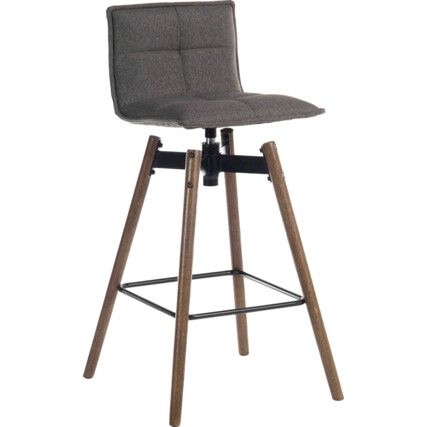 SPIN BARSTOOL GREY/DARK WOOD