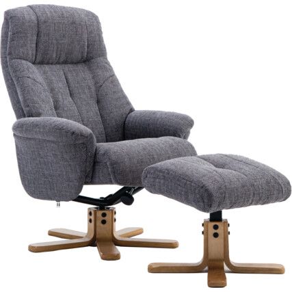 DENVER RECLINER & FOOTSTOOL GREYSTONE