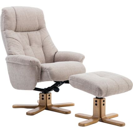 DENVER RECLINER & FOOTSTOOL OATMEAL