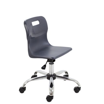 TITAN JUNIOR SWIVEL CHAIR 5-11 YEARS WITH CASTORS - CHARCOAL