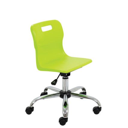 TITAN JUNIOR SWIVEL CHAIR 5-11 YEARS WITH CASTORS - LIME