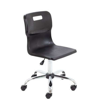 TITAN SENIOR SWIVEL CHAIR 11+ YEARS WITH CASTORS - BLACK