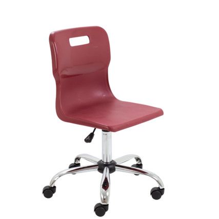 TITAN SENIOR SWIVEL CHAIR 11+ YEARS WITH CASTORS - BURGUNDY