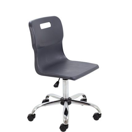 TITAN SENIOR SWIVEL CHAIR 11+ YEARS WITH CASTORS - CHARCOAL