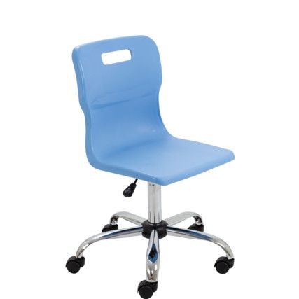 TITAN SENIOR SWIVEL CHAIR 11+ YEARS WITH CASTORS - SKY BLUE