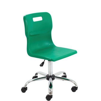 TITAN SENIOR SWIVEL CHAIR 11+ YEARS WITH CASTORS - GREEN