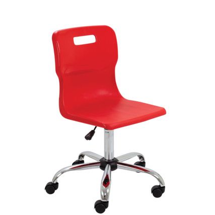 TITAN SENIOR SWIVEL CHAIR 11+ YEARS WITH CASTORS - RED