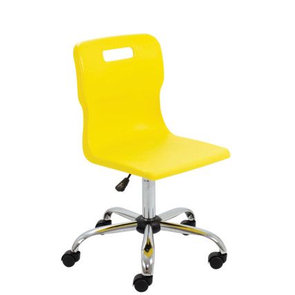 TITAN SENIOR SWIVEL CHAIR 11+ YEARS WITH CASTORS - YELLOW