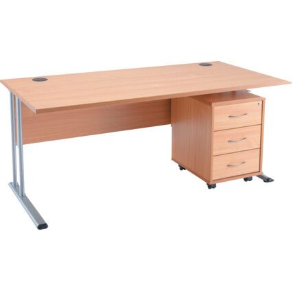 WINDSOR PLUS 1200mm C/LEVERSTDDESK 3DR MOBILE PED OAK