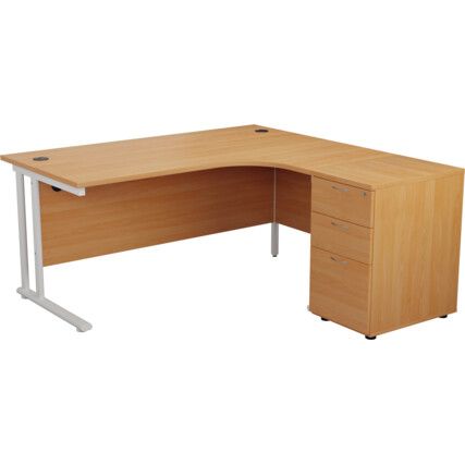 WINDSOR PLUS 1600mm R/H C/L CRES DESK 3DR PED BCH