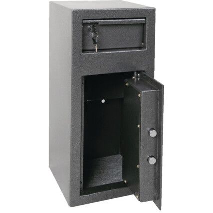 Safe, Keyed Lock, Grey, Steel, 250 x 250 x 600mm