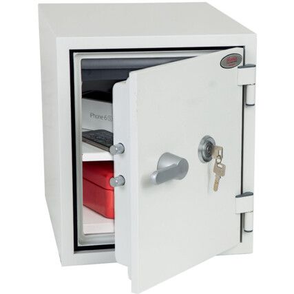 Safe, Keyed Lock, White, Steel, 430 x 350 x 410mm