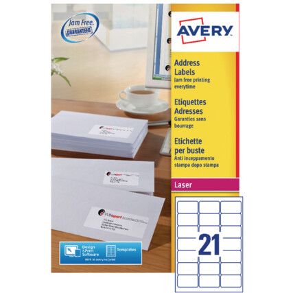 L7160 - 500 ADDRESS LABELS JAM FREE WHITE (PK-500)