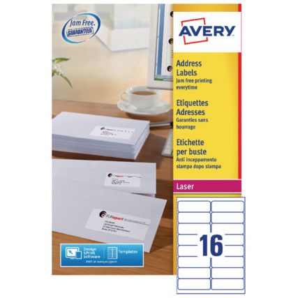 L7162 - 500 ADDRESS LABELS JAM FREE WHITE (PK-500)