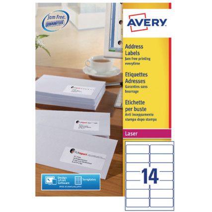 L7163 - 250 ADDRESS LABEL JAM FREE WHITE (PK-250)