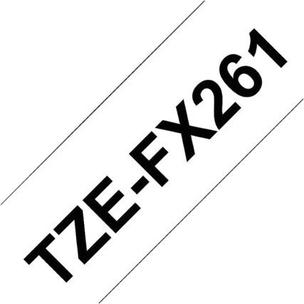 BROTHER TZE-FX261 36mmx8M BLACK ON WHITE TAPE