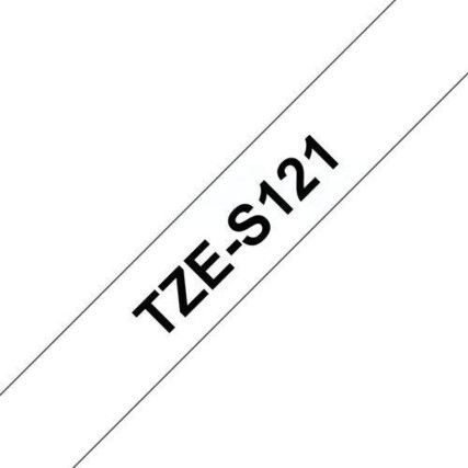 Black on Clear Strong Adhesive Labelling Tape, 9mm x 8M, TZES121